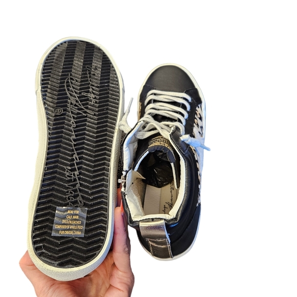 Vintage Havana Lester Black Leopard Mid Sneaker Leather NEW - Picture 7 of 9